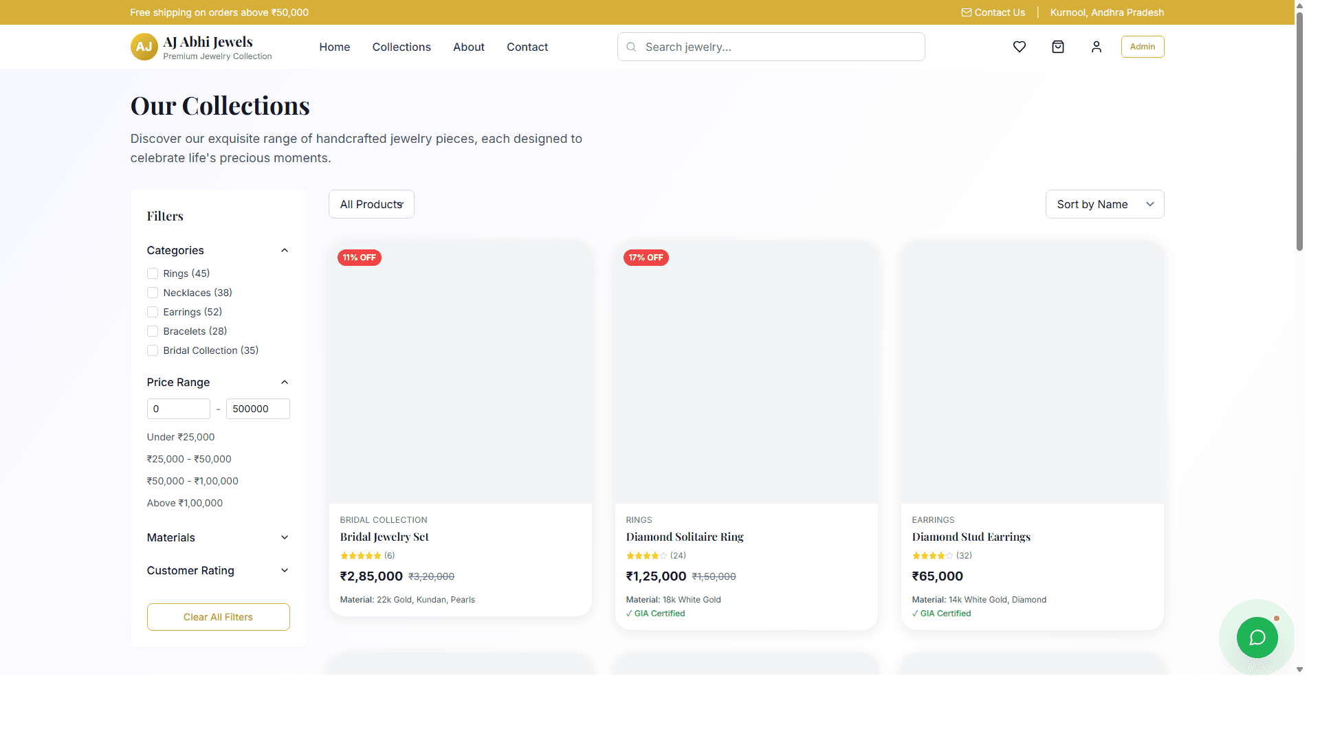 Abhi Jewels Product Page